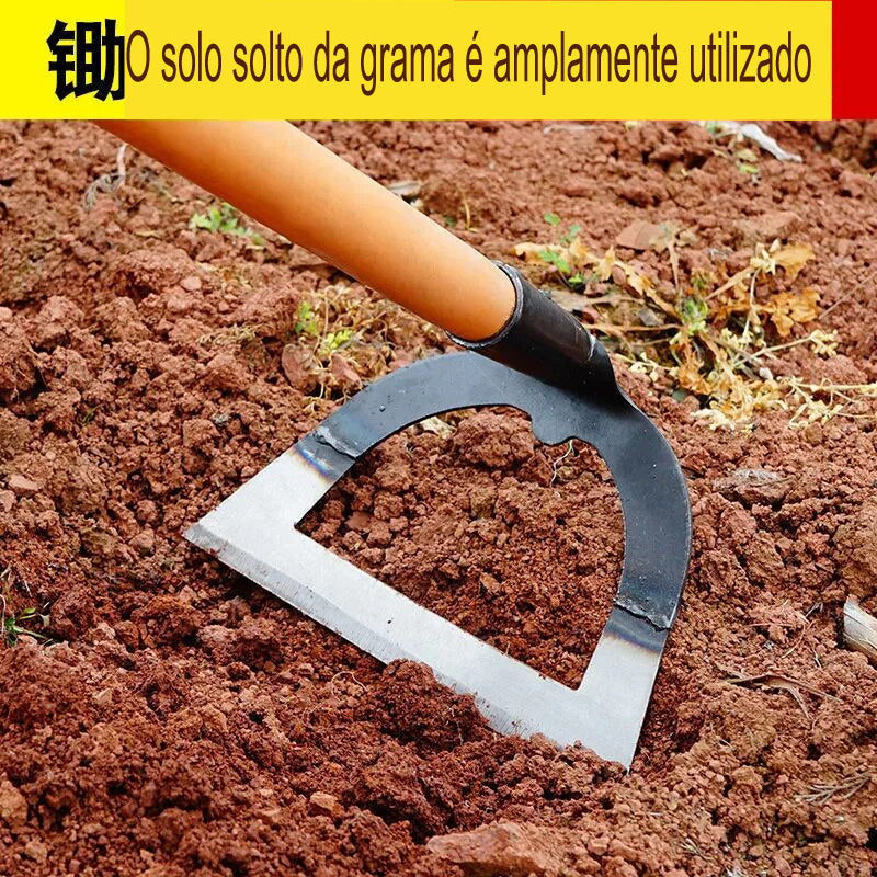 Enxada de aço portátil para jardinagem