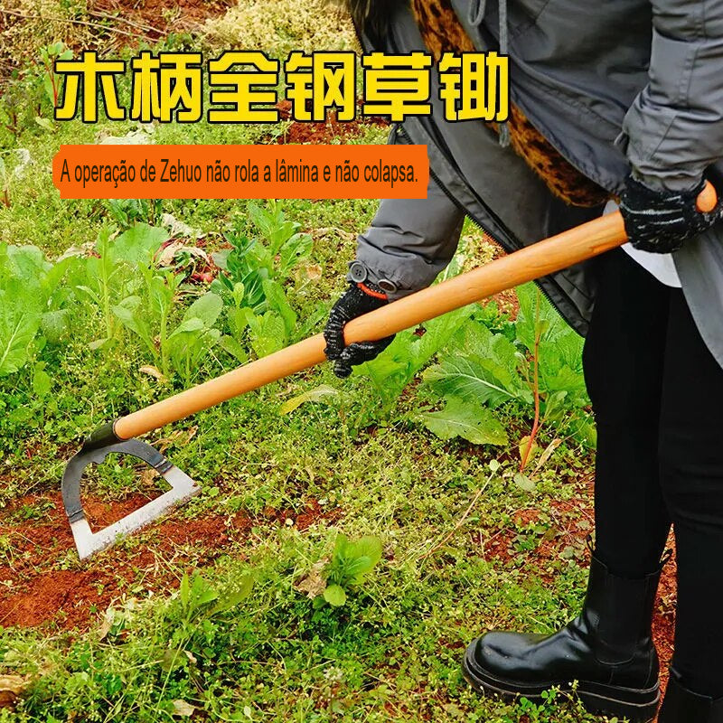 Enxada de aço portátil para jardinagem