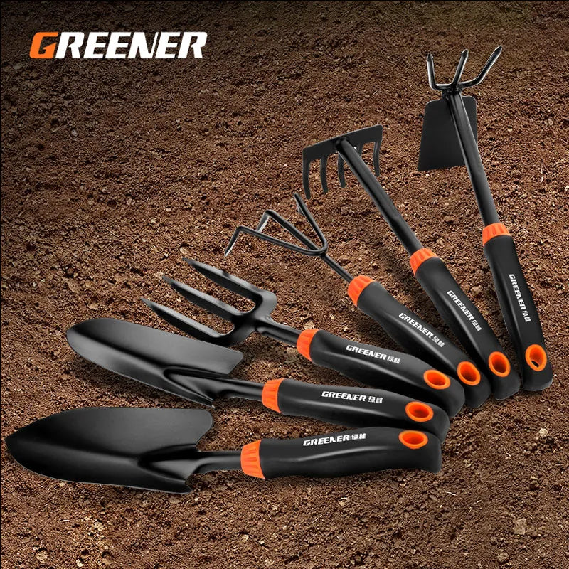 Kit De Jardinagem Com 3 Ferramentas Rastelo, Pá E Garfo Aço